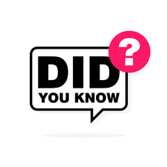 Did you know questions. Chat speech bubble sign. Vector illustration
