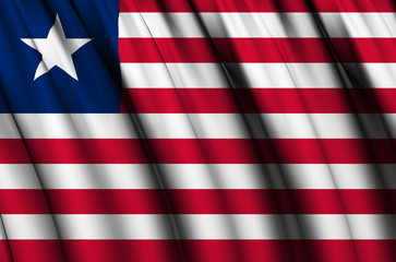 Liberia waving flag illustration.