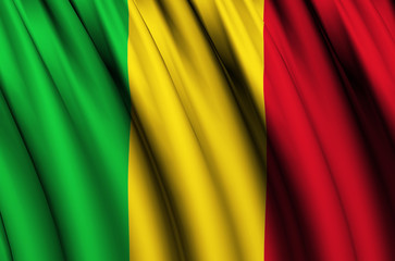 Obraz premium Mali waving flag illustration.