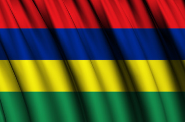 Mauritius waving flag illustration.