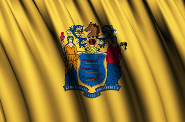 New Jersey waving flag illustration.