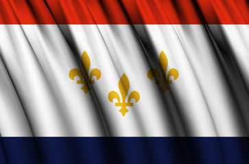 New Orleans Louisiana waving flag illustration.