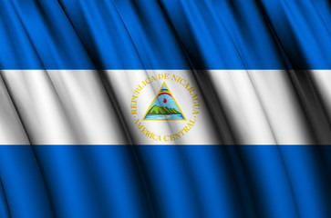 Nicaragua waving flag illustration.