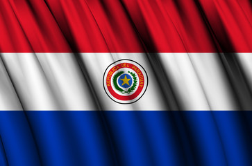 Paraguay waving flag illustration.