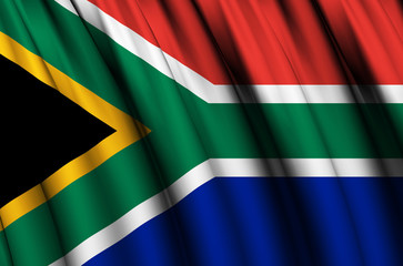 Obraz premium South Africa waving flag illustration.