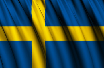 Sweden waving flag illustration.