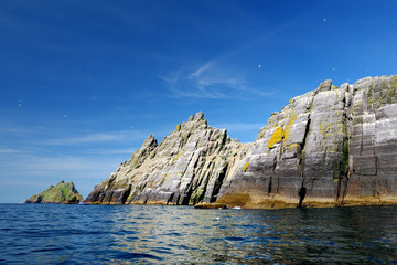 Little Skellig Island, home to many various seabirds and the second largest gannets colony in the...