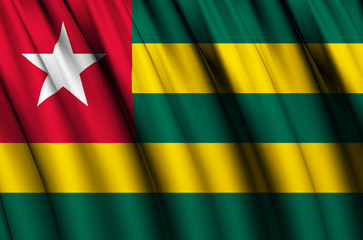 Togo waving flag illustration.