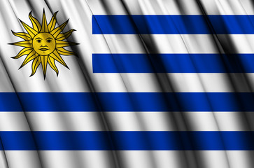 Obraz premium Uruguay waving flag illustration.