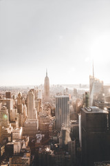 View of New York City Manhattan from skyscraper