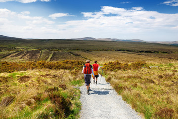 Connemara National Park, famous for bogs and heaths, watched over by its cone-shaped mountain,...
