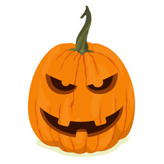  Halloween scary pumpkin. Flat style vector spooky creepy pumpkin