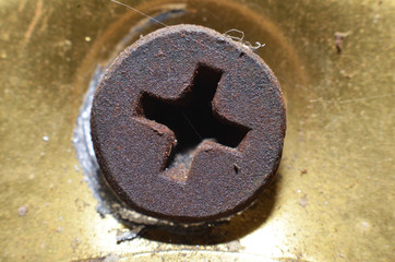 Used components made of iron that has been rusty for a long time