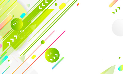 Summer ecology banner poster triangle vector futuristic green and yellow lines and points