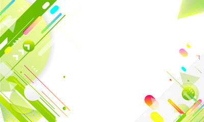 Summer ecology banner poster triangle vector futuristic green and yellow lines and points