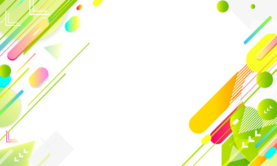 Summer ecology banner poster triangle vector futuristic green and yellow lines and points