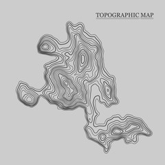 Topographic map. Vector illustration. Contour map background