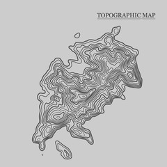 Topographic map. Vector illustration. Contour map background