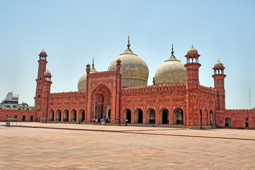The Badshahi Mosque - a Mughal era masjid in Lahore,  Pakistan.