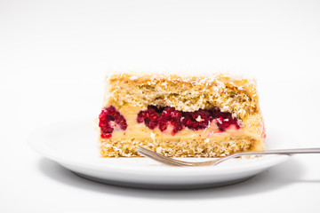   cake with cream. Food. Cake. Dessert. 