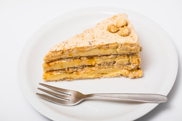  cake with cream. Food. Cake. Dessert. 