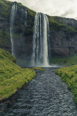 Seljalandsfoss waterfall and river