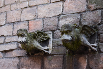 Fototapeta na wymiar Gargoyles on the side of an old church in York