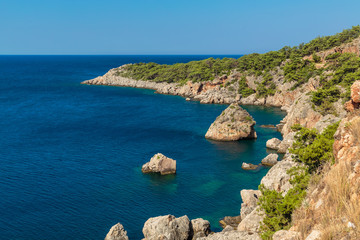 Beautiful sea bay with rocks near Kemer, Turkey