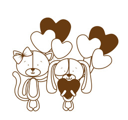 card of celebration with animals on white background