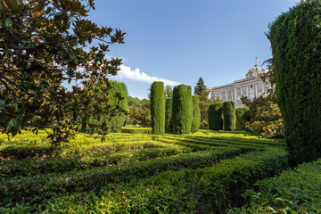 Fototapeta na wymiar Sabatini Gardens in Madrid