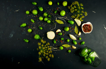 TEXTURE OF VEGETABLES ON A DARK BACKGROUND. CONCEPT OF PREPARING VEGETABLES FOR WINTER.