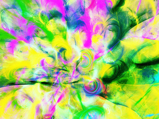 yellow abstract fractal background 3d rendering illustration