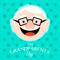 Happy grandpa on a textured card. Grandparents day - Vector