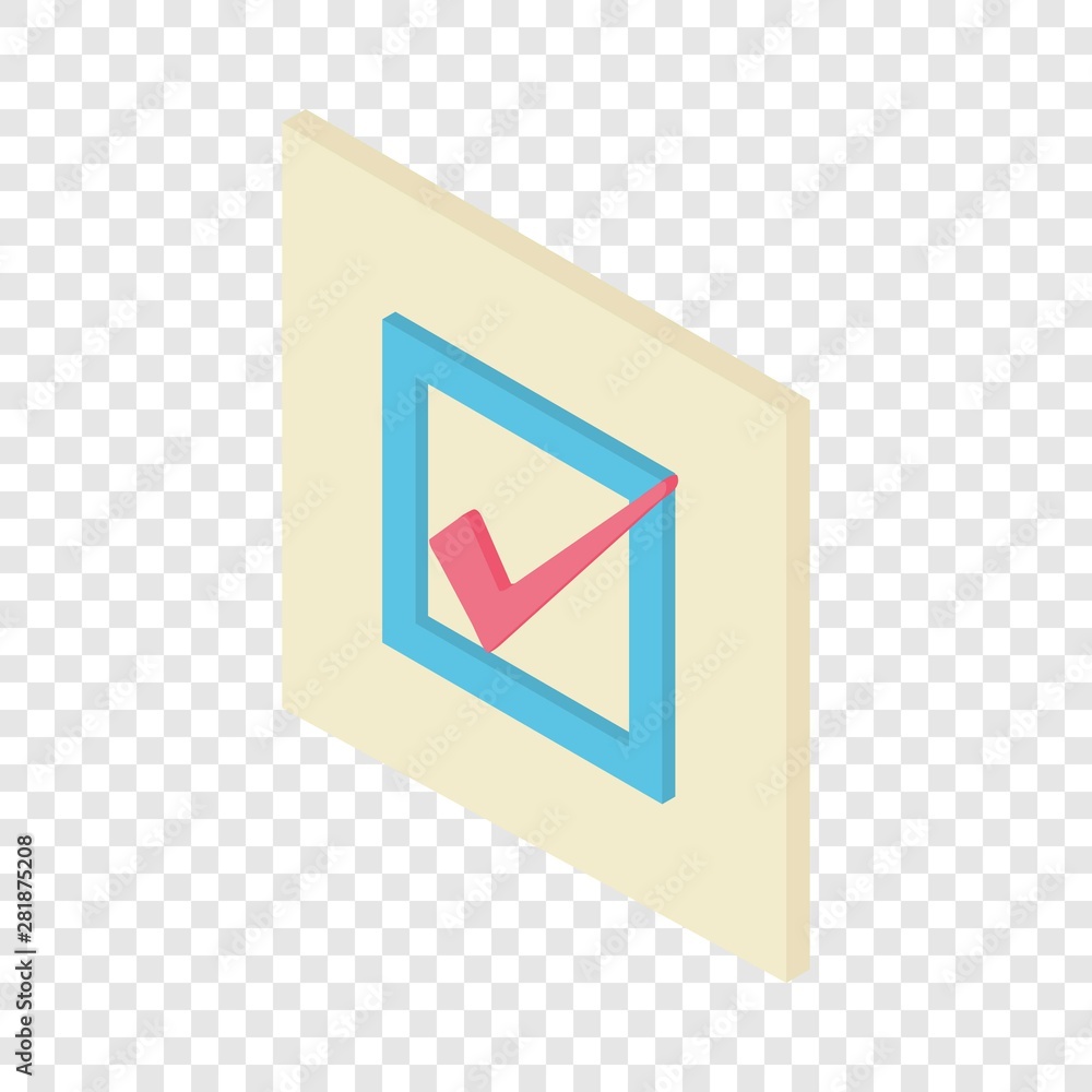Poster check mark icon. isometric illustration of check mark vector icon for web