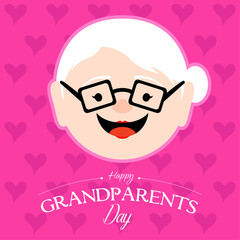 Happy grandmother on a gift card. Happy grandparents day - Vector