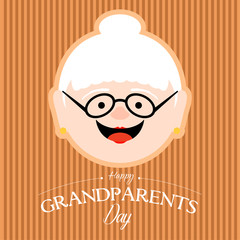 Happy grandmother on a gift card. Happy grandparents day - Vector