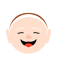 Isolated happy elder woman avatar over a white background - Vector