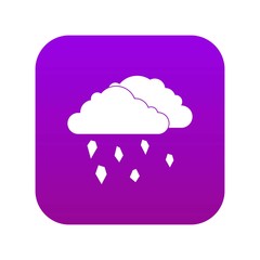 Clouds and hail icon digital purple for any design isolated on white vector illustration