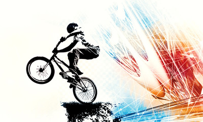 Fototapeta na wymiar Sport illustration of bmx rider