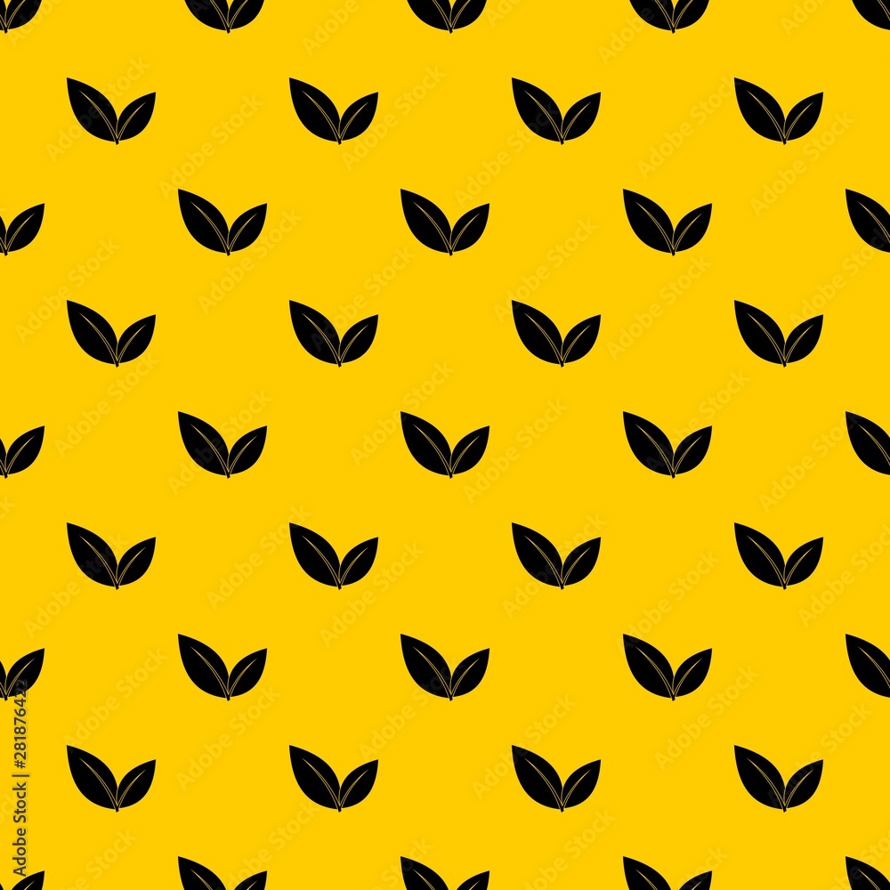 Poster leaf pattern seamless vector repeat geometric yellow for any design