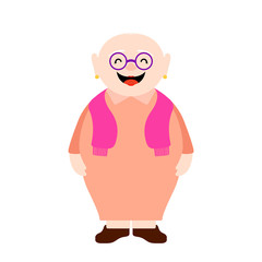 Isolated happy elder woman over a white background - Vector