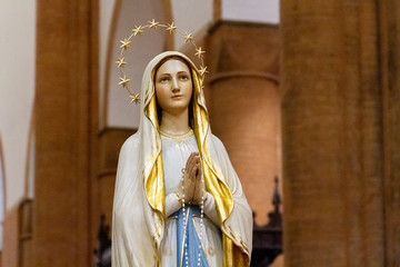 Pavia, Italy. 2017/12/2. The statue of Our Lady of Lourdes in the "Santa Maria del Carmine" church (Holy Mary of Carmel) in Pavia. © Adam Ján Figeľ