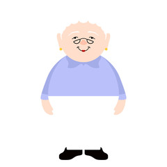 Isolated happy elder woman over a white background - Vector