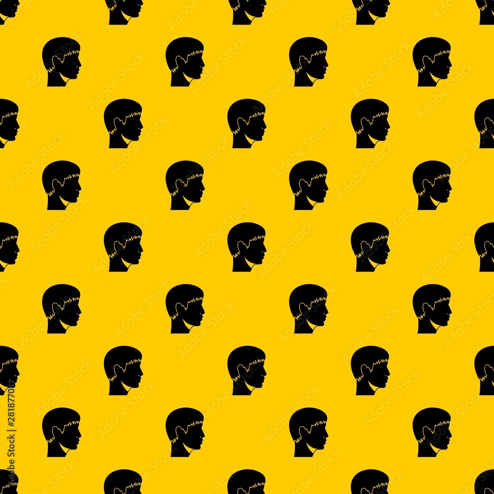 Poster man head pattern seamless vector repeat geometric yellow for any design