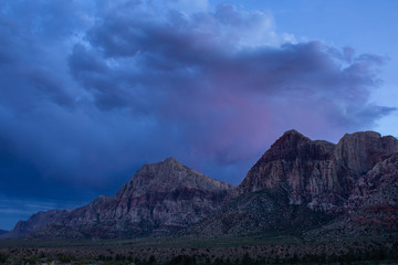 Dark Storm During Sunset at Red Rock Canyon