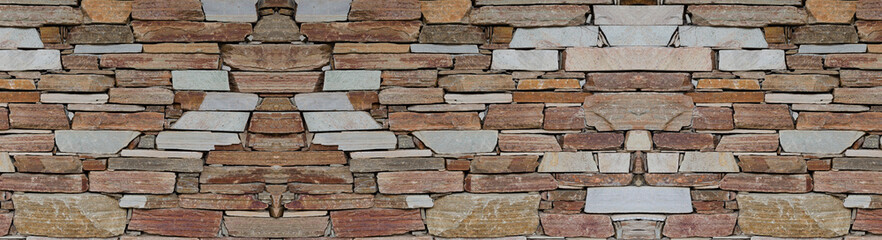 panoramic banner background. Different textures, stone, brick, tiles.