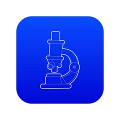 Microscope icon blue vector isolated on white background