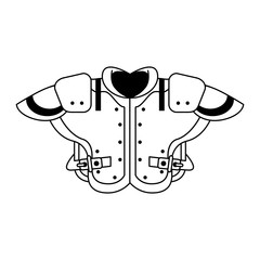 american football sport game cartoon in black and white