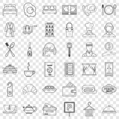 Premium service icons set. Outline style of 36 premium service vector icons for web for any design