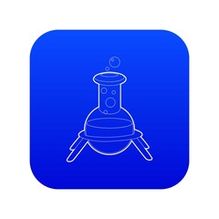 Test flask icon blue vector isolated on white background